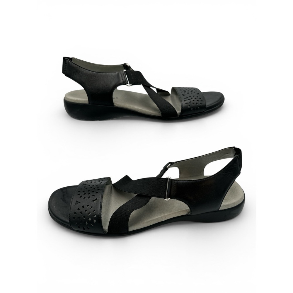 David Tate‎ Sandals 11SS Super Slim Narrow Black Leather Comfort